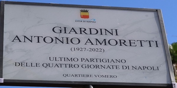 Napoli: intitolati ad Antonio Amoretti i giardini di Piazza Quattro Giornate