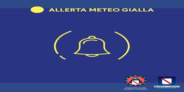Campania: proroga allerta meteo gialla fino alla mezzanotte di domani
